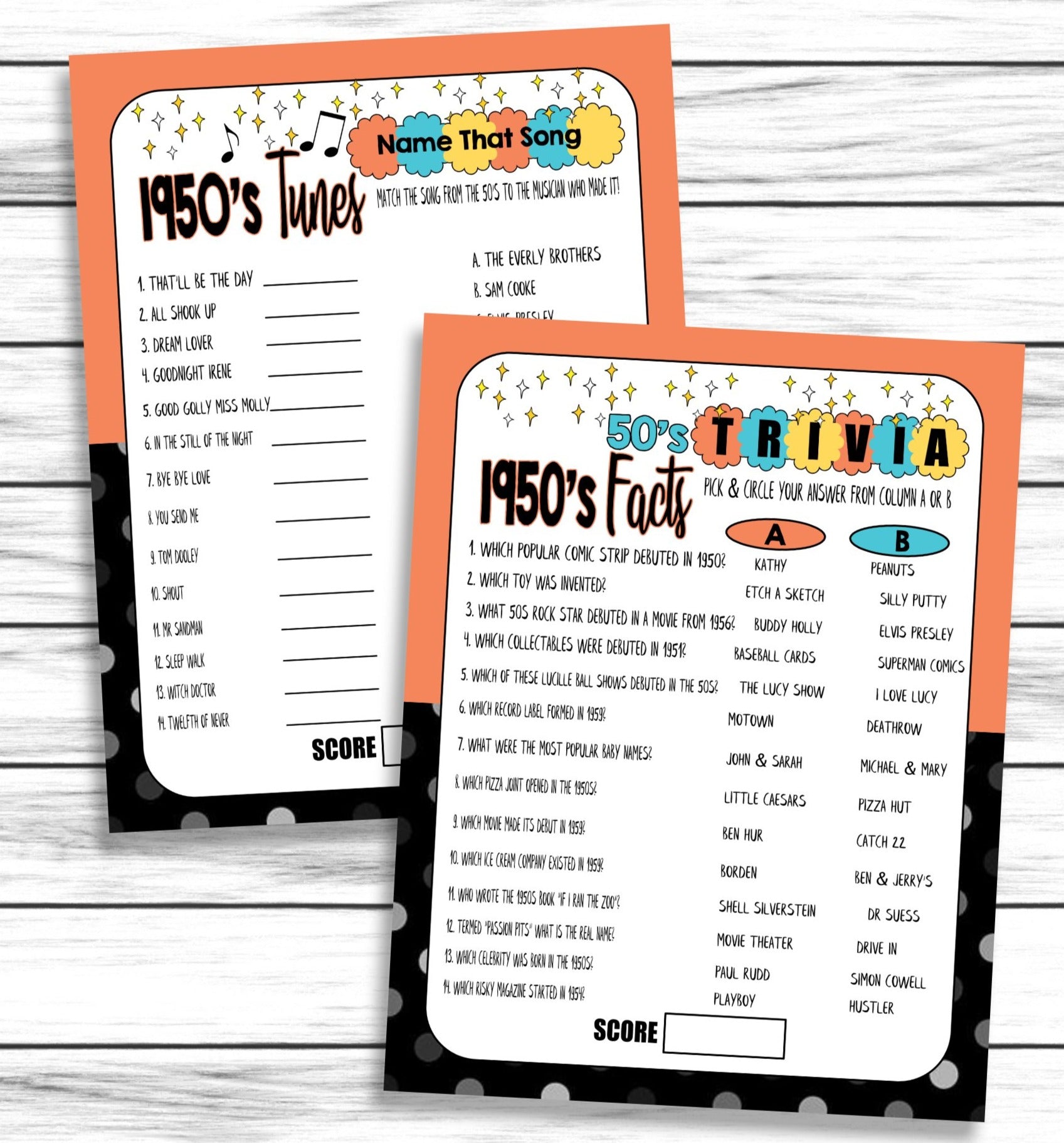 70th Anniversary Party Games, 1950s Wedding Anniversary,Virtual or Printable Games