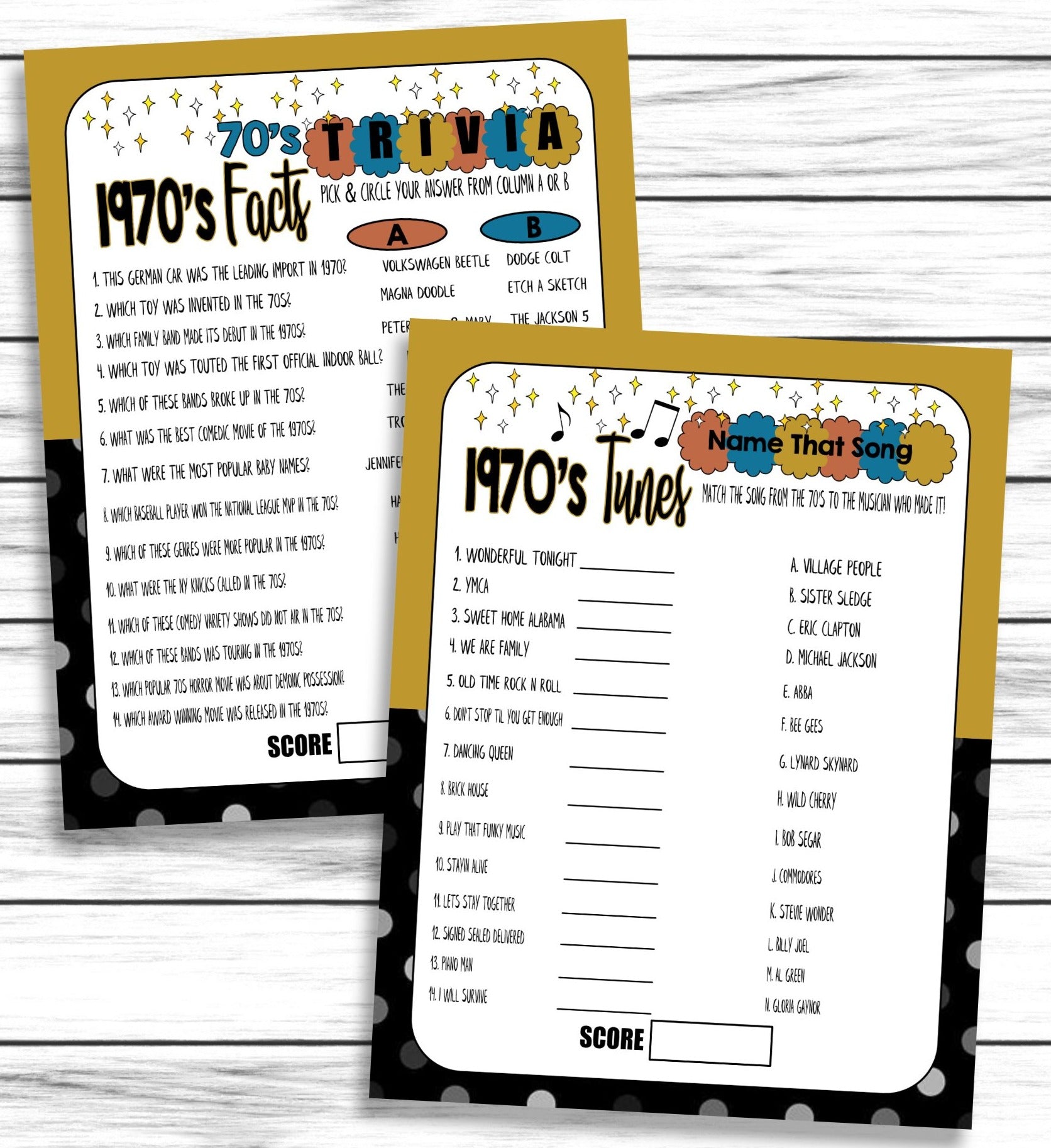 Printable 50th Anniversary Party Games, 1970s Wedding Anniversary,Virtual Party Quizzes