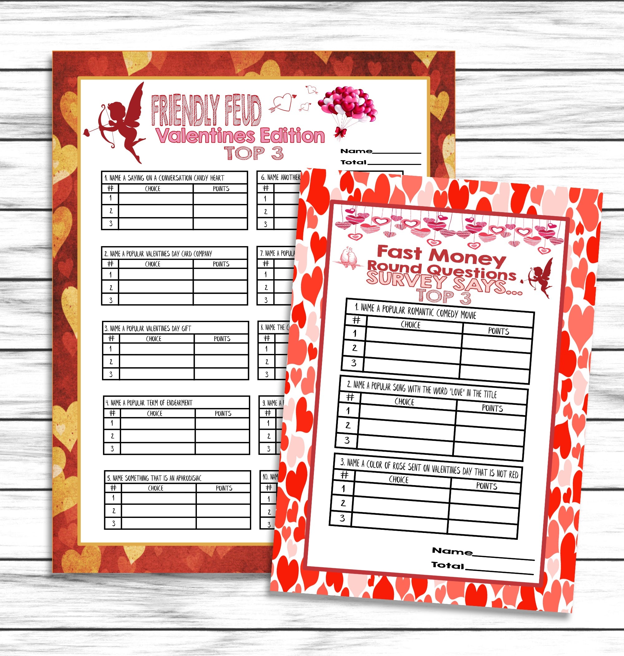 Valentines Day Family Feud Printable Or Virtual Game, Kids Adults Activity, Instant Download