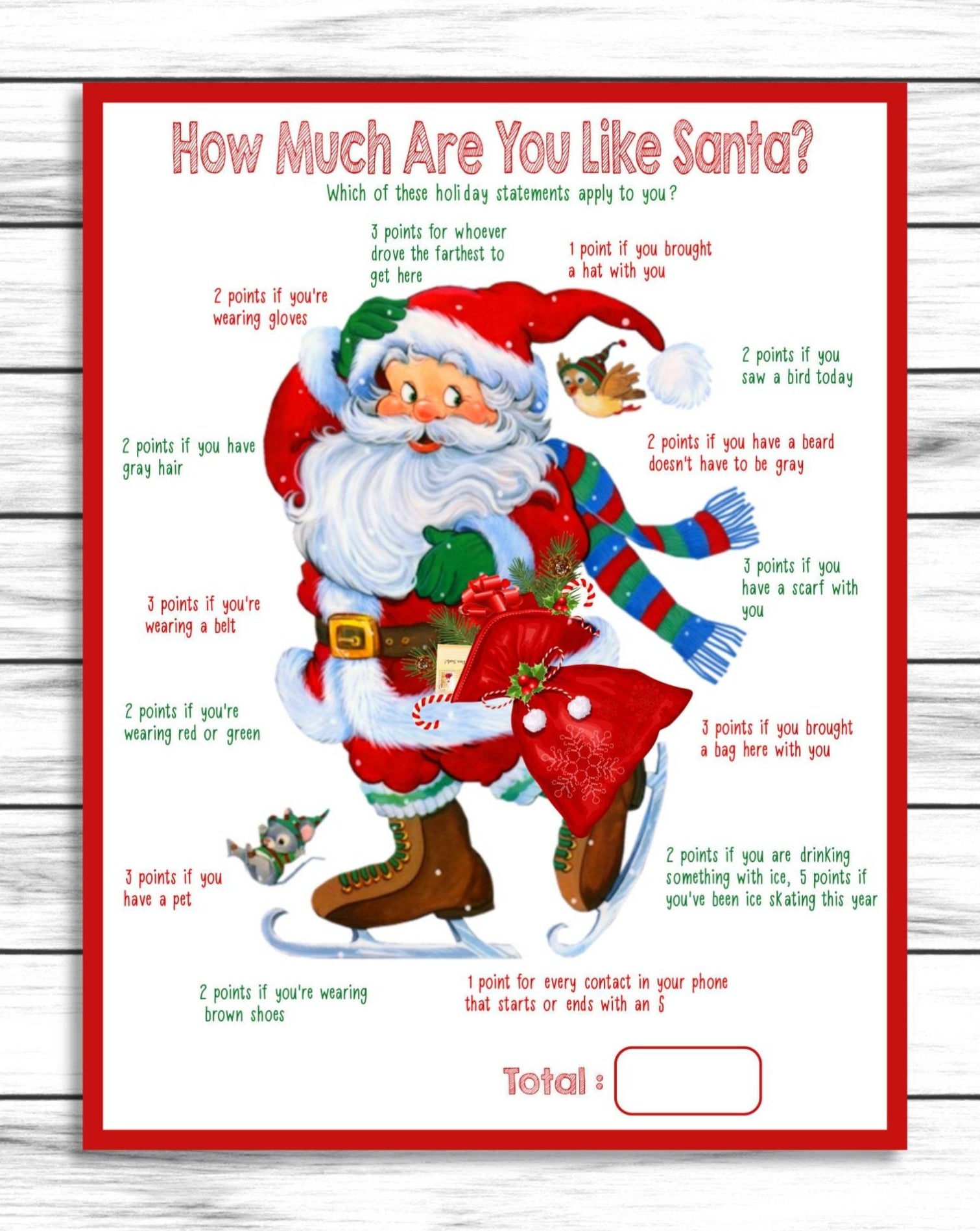 Christmas Game, Santa Claus Game, Christmas Party Game, Xmas Party Activity, Xmas Party Game, Xmas Party Ideas, Holiday Party Game