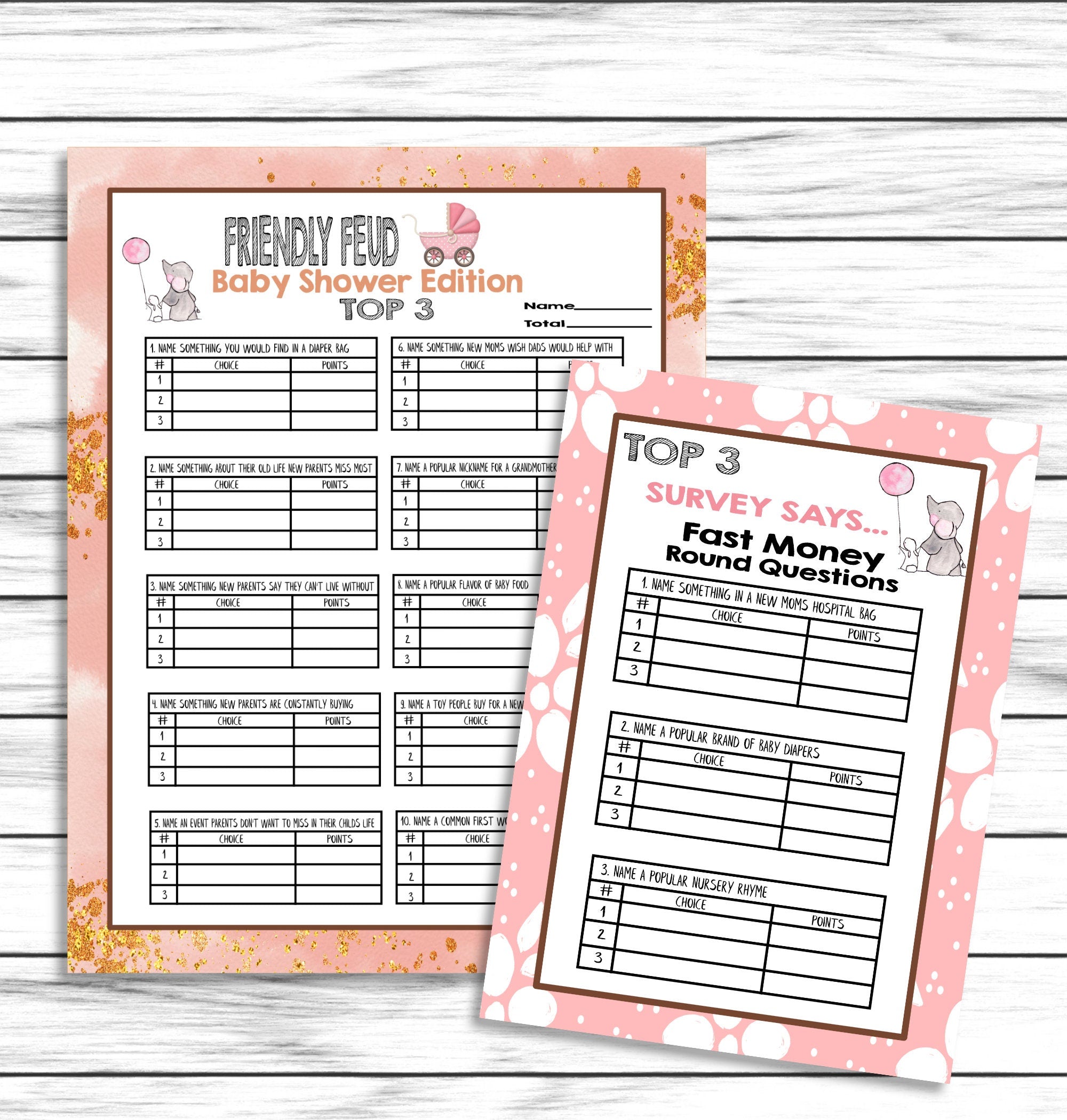 Baby Family Feud Games, Baby Shower Trivia Game, Girl Shower Games,Baby Shower Activity, Couples Baby Shower Game, Instant Download