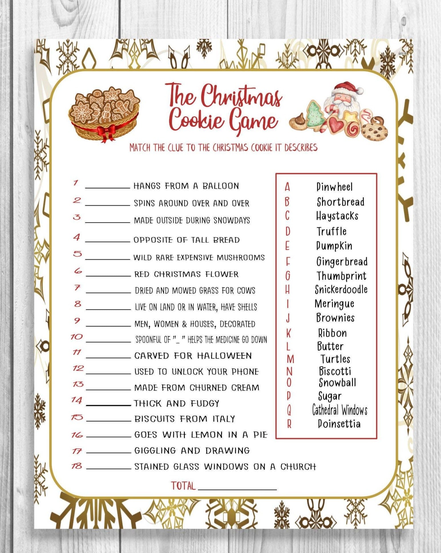 Christmas Game, Cookie Jar Game, Christmas Word Game, Printable Xmas Game, Christmas Party Game, Holiday Party Game,