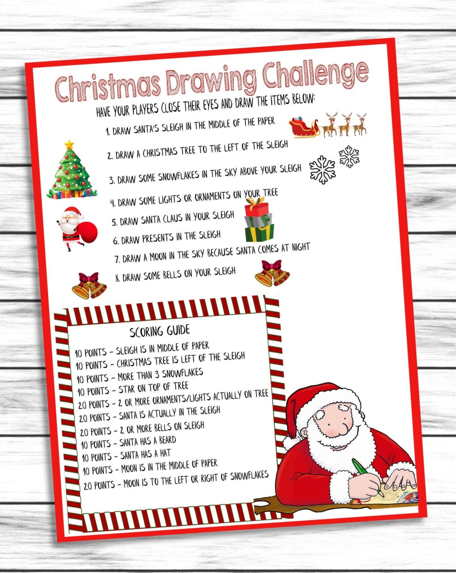 Christmas Game, Drawing Challenge, Christmas Party Game, Xmas Party Activity, Xmas Party Game, Xmas Party Ideas, Holiday Party Game, Office