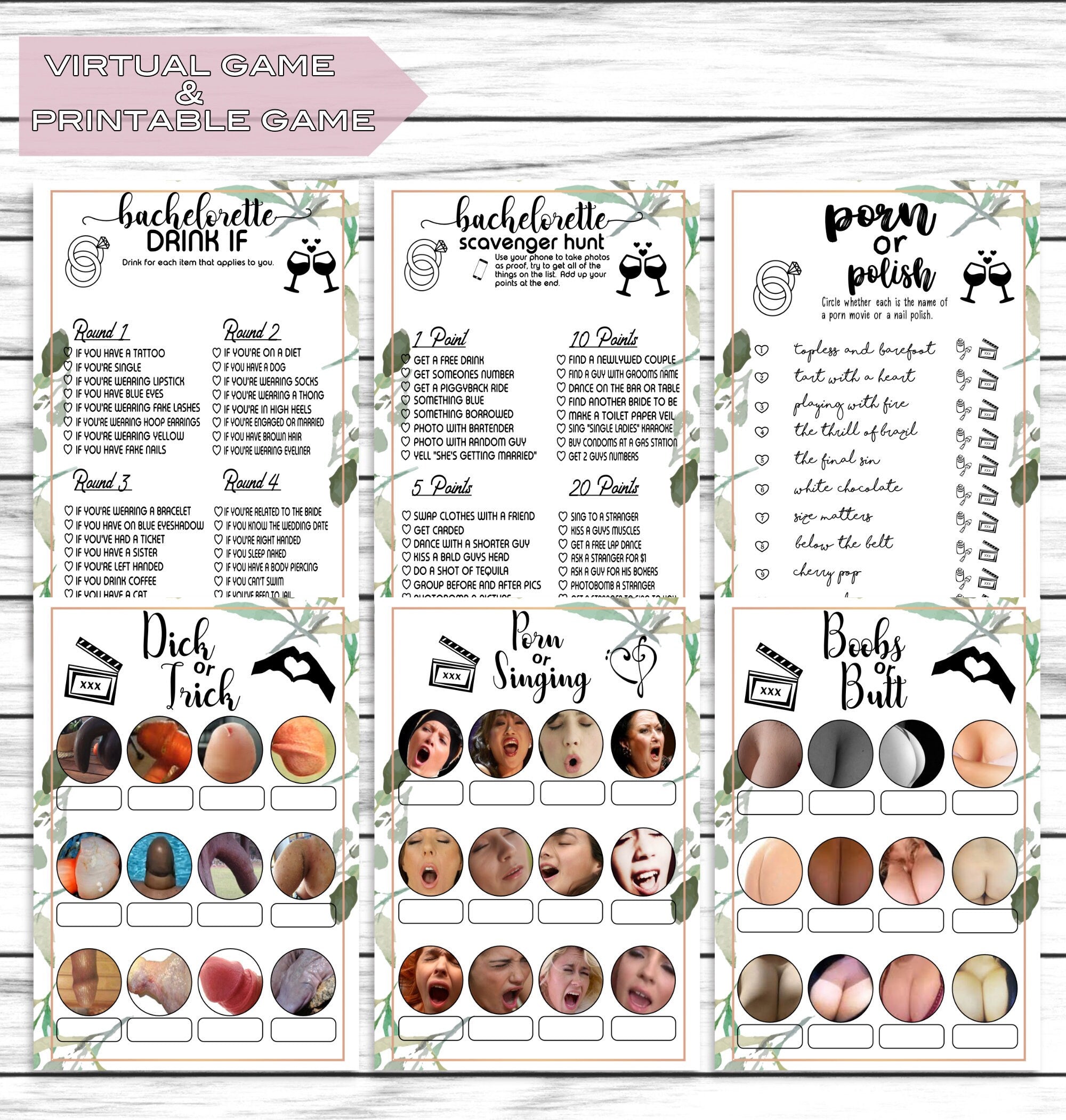 Dirty Virtual Bachelorette Party Games, Rude Bridal Shower Games, Naughty Wedding Shower Games, Printable Zoom Activity Pack, Hen Party