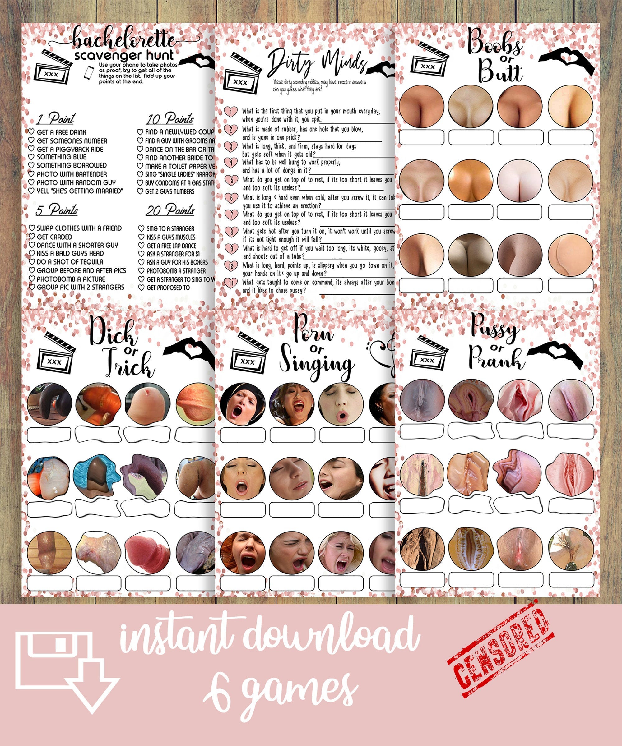Dirty Bachelorette Party Games,Cock Game, Bachelorette Party Games Pack, Rose Gold, Willy Games Hen Party, Rude Hen Night,Naughty,Crude