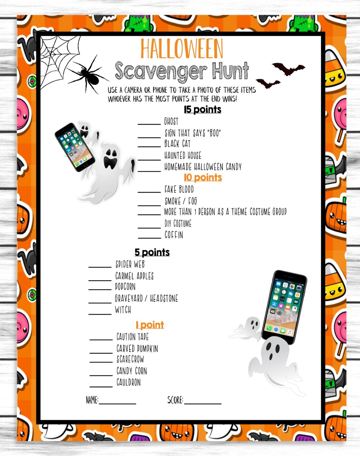 Halloween Scavenger Hunt Costume Party Game, Printable Or Virtual Kids Classroom or Adults Office Activity, Instant Download